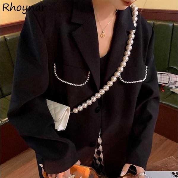 women's suits & blazers women vintage elegant fashion long sleeve single breasted office lady notched minimalist baggy college est, White;black
women's suits & blazers women vintage elegant fashion long sleeve single breasted office lady notched minimalist baggy college est, White;black