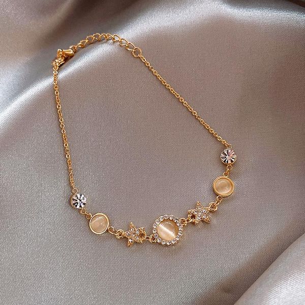 korean simple exquisite rhinestones imitation opal star round bracelet temperament sweet girl women fashion jewelry accessories charm bracel, Golden;silver
korean simple exquisite rhinestones imitation opal star round bracelet temperament sweet girl women fashion jewelry accessories charm bracel, Golden;silver