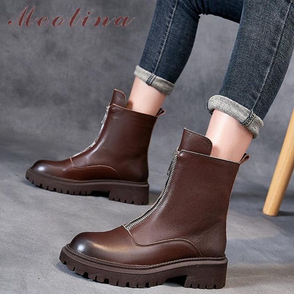boots meotina women shoes genuine leather ankle thick high heel round toe zipper ladies 2021 black autumn winter 41
boots meotina women shoes genuine leather ankle thick high heel round toe zipper ladies 2021 black autumn winter 41