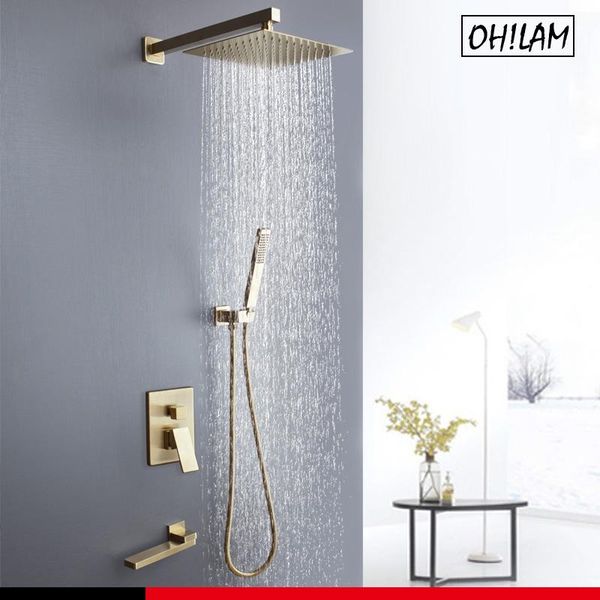waterfall concealed shower system brush gold rain shower bath faucet wall mounted bathtub mixer tap combo set
waterfall concealed shower system brush gold rain shower bath faucet wall mounted bathtub mixer tap combo set