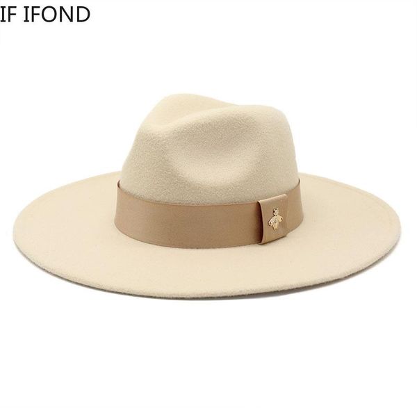 wide brim hats autumn winter women's 9.5cm fedora panama hat with bee ribbon french vintage banquet elegant jazz wedding cap, Blue;gray
wide brim hats autumn winter women's 9.5cm fedora panama hat with bee ribbon french vintage banquet elegant jazz wedding cap, Blue;gray