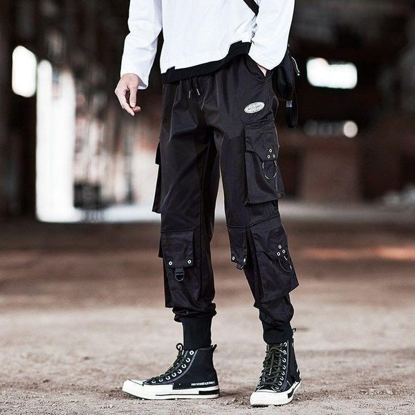 men's pants autumn tide functional wind paratroopers loose ins hip hop toe multi-pocket drawstring cargo men, Black
men's pants autumn tide functional wind paratroopers loose ins hip hop toe multi-pocket drawstring cargo men, Black