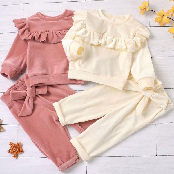 clothing sets winter warm toddler baby girls smooth velvet outfits round neck ruffle trim elastic waist bowknot pant 2pcs kid clothes, White
clothing sets winter warm toddler baby girls smooth velvet outfits round neck ruffle trim elastic waist bowknot pant 2pcs kid clothes, White