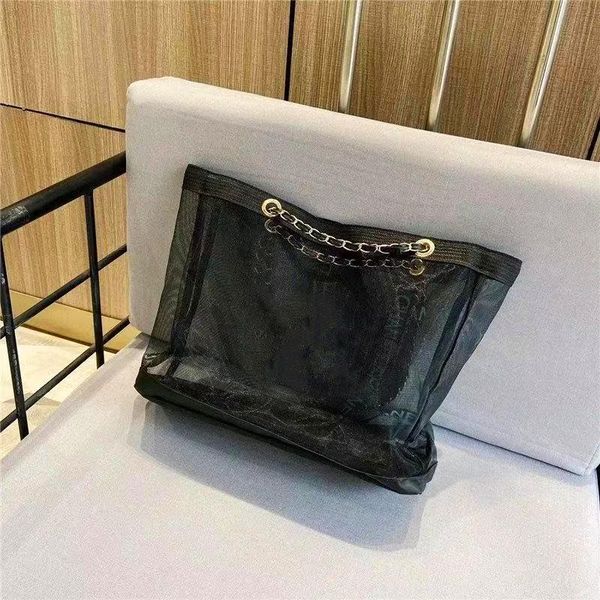 Image of Beach Makeup Bag Black handbag handbag net famous cosmetics store beauty Handbag Black shopping net bag