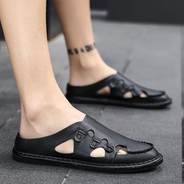 sandals large size man black summer leather mules mens hollow out classic flat male casual loafers slippers
sandals large size man black summer leather mules mens hollow out classic flat male casual loafers slippers