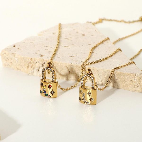 chains diamond lock necklace retro personality pendant golden hip hop punk metal ins same paragraph for girl gift, Silver
chains diamond lock necklace retro personality pendant golden hip hop punk metal ins same paragraph for girl gift, Silver