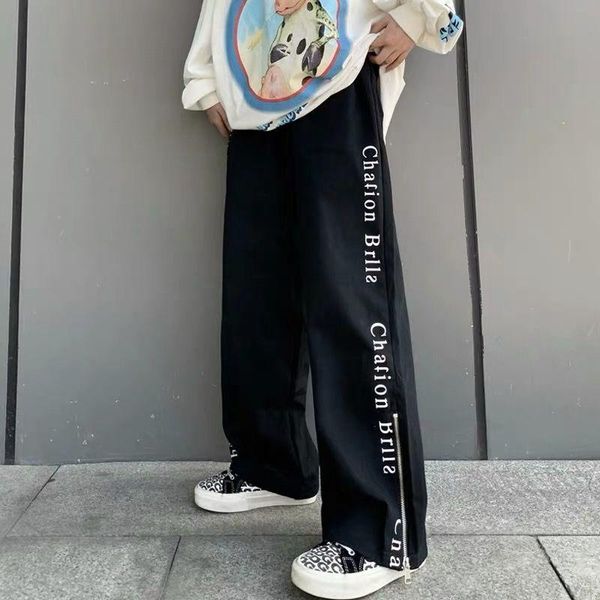 men's pants white wide leg for men and women summer autumn 2021 design sense high waist loose straight casual stree, Black
men's pants white wide leg for men and women summer autumn 2021 design sense high waist loose straight casual stree, Black