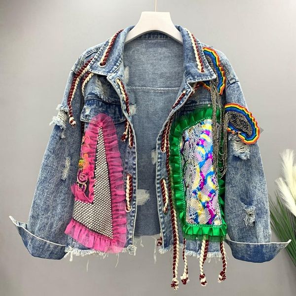 women's jackets 2021 autumn women denim jacket hand-studded drilling tassel jeans casual female outerwear student basic coat p932, Black;brown
women's jackets 2021 autumn women denim jacket hand-studded drilling tassel jeans casual female outerwear student basic coat p932, Black;brown