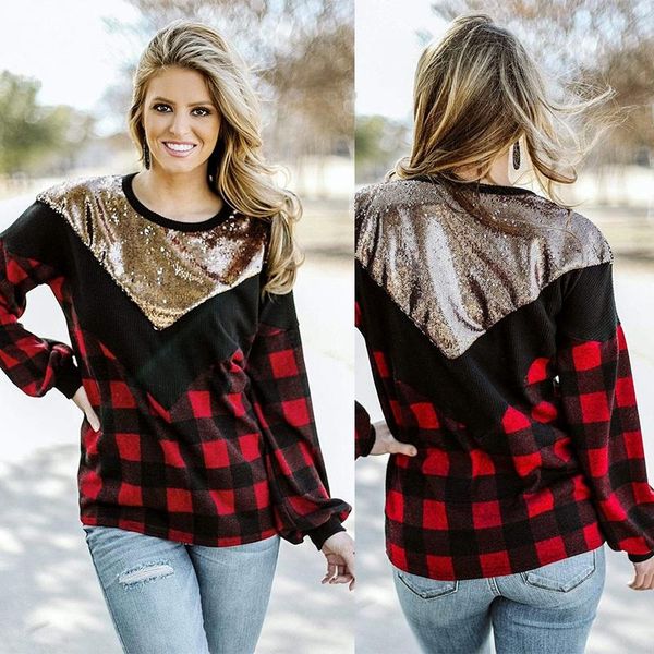 women o-neck long-sleeved sweatshirt plaid vintage autumn casual women's hoodies & sweatshirts, Black
women o-neck long-sleeved sweatshirt plaid vintage autumn casual women's hoodies & sweatshirts, Black