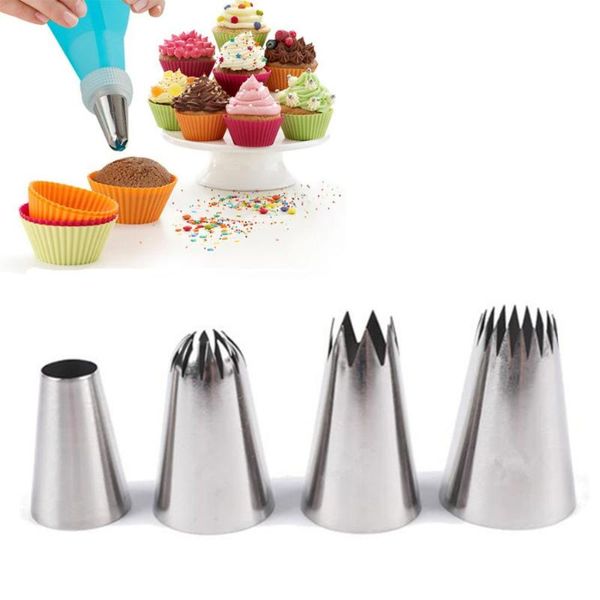 baking & pastry tools 4 pcs/set piping nozzles russian icing tips tool stainless steel fondant cupcake mold cake decorating large size
baking & pastry tools 4 pcs/set piping nozzles russian icing tips tool stainless steel fondant cupcake mold cake decorating large size