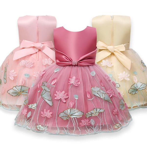 girl's dresses kids evening 2021 sleeveless lotus embroidered lace baby girl 1 year birthday party dress for girls princess, Red;yellow
girl's dresses kids evening 2021 sleeveless lotus embroidered lace baby girl 1 year birthday party dress for girls princess, Red;yellow
