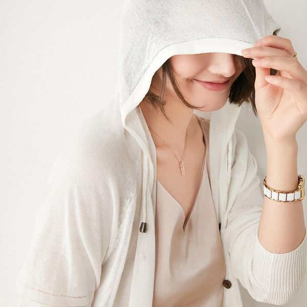 women's knits & tees 2021 summer hooded sun protection clothing fashion short ice silk long sleeve cardigan breathable female, White
women's knits & tees 2021 summer hooded sun protection clothing fashion short ice silk long sleeve cardigan breathable female, White
