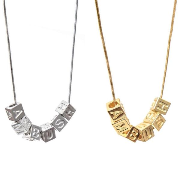 Statement INS AMBUSH Square Letter Necklaces Hip Hop 925 Silver Couple Jewelry Simple Charm Pendant Necklace For Women Men Gifts Chokers, Golden;silver
Statement INS AMBUSH Square Letter Necklaces Hip Hop 925 Silver Couple Jewelry Simple Charm Pendant Necklace For Women Men Gifts Chokers, Golden;silver