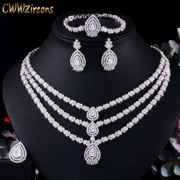 cwwzircons 4 pcs super luxury cubic zirconia bridal wedding party costume nigerian dubai jewelry set for brides accessories t502 h1022, Silver
cwwzircons 4 pcs super luxury cubic zirconia bridal wedding party costume nigerian dubai jewelry set for brides accessories t502 h1022, Silver