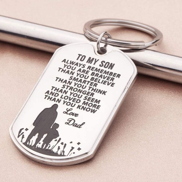 10Pieces/Lot To My Son Keychain from Dad Gifts for Men Always Remember You are Braver Key Ring Charm Family Gifts Graduation Wedding Pendan
10Pieces/Lot To My Son Keychain from Dad Gifts for Men Always Remember You are Braver Key Ring Charm Family Gifts Graduation Wedding Pendan