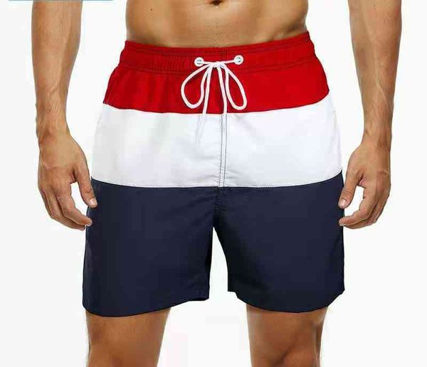 men's shorts four side elastic color blocking swimming beach pants loose fitness, White;black
men's shorts four side elastic color blocking swimming beach pants loose fitness, White;black