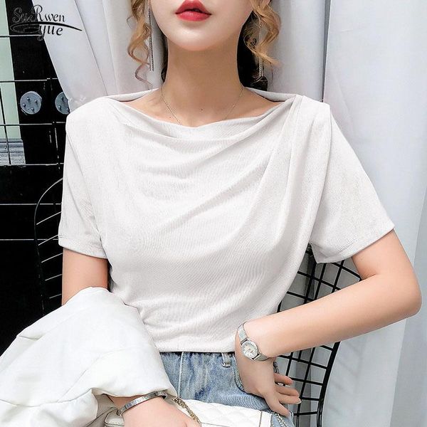 women's t-shirt short sleeve women summer loose off-shoulder slash neck bright sequined white tee shirts chic fashion 2021 tshirt 10096
women's t-shirt short sleeve women summer loose off-shoulder slash neck bright sequined white tee shirts chic fashion 2021 tshirt 10096