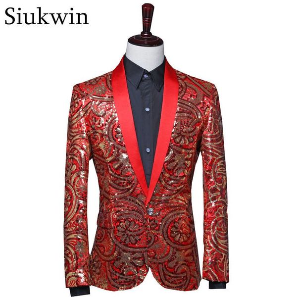 men's suits & blazers stylish men sequin suit jacket red blazer flower singer outfit mens casual tuxedo costume, White;black
men's suits & blazers stylish men sequin suit jacket red blazer flower singer outfit mens casual tuxedo costume, White;black
