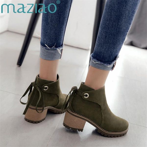 boots women ankle high heels short winter back lace up thick autumn shoes round toe female maziao, Black
boots women ankle high heels short winter back lace up thick autumn shoes round toe female maziao, Black