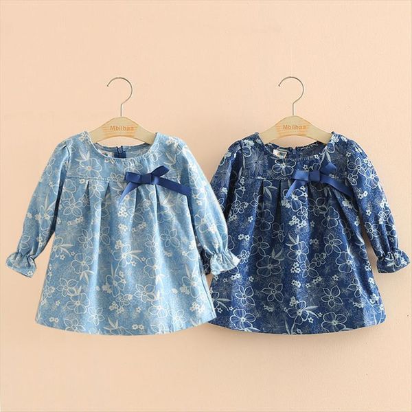 spring autumn 2 10t years child kids birthday o neck long sleeve flower print denim blue colour bow cute girls, White;black
spring autumn 2 10t years child kids birthday o neck long sleeve flower print denim blue colour bow cute girls, White;black