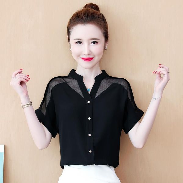 women's blouses & shirts coigarsam short sleeve blouse women summer chiffon loose v-neck blusas womens and white pink black 6073
women's blouses & shirts coigarsam short sleeve blouse women summer chiffon loose v-neck blusas womens and white pink black 6073