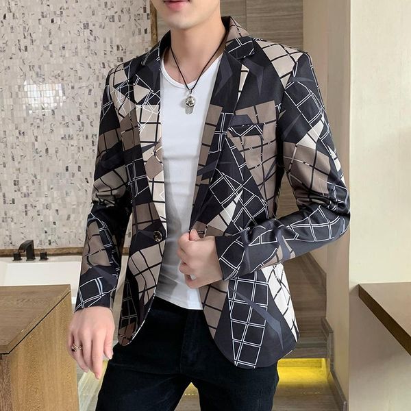 men's suits & blazers autumn trend fashion high-quality casual korean printing lapel slim fit formal jacket brand clothing, White;black
men's suits & blazers autumn trend fashion high-quality casual korean printing lapel slim fit formal jacket brand clothing, White;black