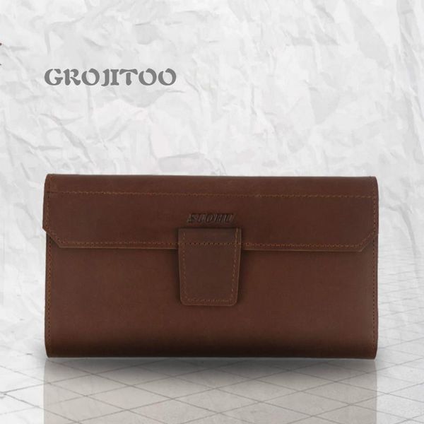 genuine leather men's long wallet crazy horse hand bag large capacity simple buckle purse wallets, Red;black
genuine leather men's long wallet crazy horse hand bag large capacity simple buckle purse wallets, Red;black