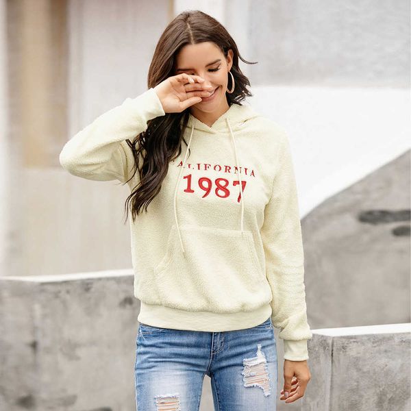 women fleece hooded sweatshirts autumn winter letter embroidery plush hoodies ladies pullovers warm pocket outerwear 210526, Black
women fleece hooded sweatshirts autumn winter letter embroidery plush hoodies ladies pullovers warm pocket outerwear 210526, Black