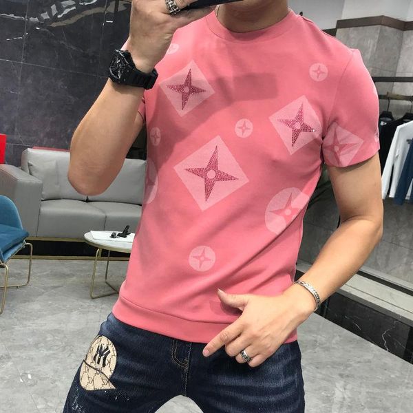 men's t-shirts in summer european and american short-sleeved fashion trend printing diamond round neck slim t-shirt, White;black
men's t-shirts in summer european and american short-sleeved fashion trend printing diamond round neck slim t-shirt, White;black