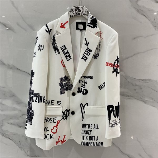 2021 fashion character letter print blazer women jacket notched long sleeve single breasted, White;black
2021 fashion character letter print blazer women jacket notched long sleeve single breasted, White;black