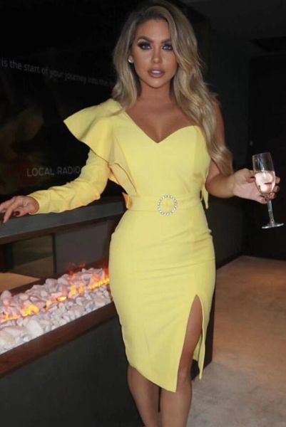 casual dresses women ruffles long sleeve yellow bandage dress ladies elegant one shoulder bodycon party 2021 vestido, Black;gray
casual dresses women ruffles long sleeve yellow bandage dress ladies elegant one shoulder bodycon party 2021 vestido, Black;gray