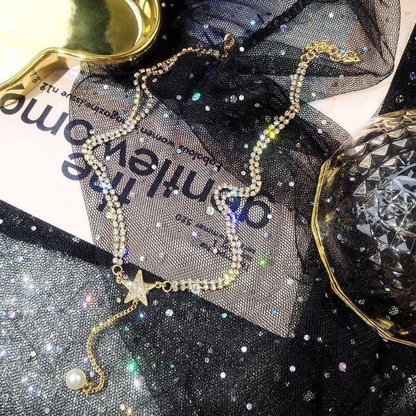 full of zircon sparkling star collarbone chain female short style pearl pendant necklace simple neck jewelry gift luxury wedding chokers, Golden;silver
full of zircon sparkling star collarbone chain female short style pearl pendant necklace simple neck jewelry gift luxury wedding chokers, Golden;silver