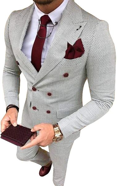 men's suits & blazers suit fit blazer pants houndstooth double-breasted two-piece party customization, White;black
men's suits & blazers suit fit blazer pants houndstooth double-breasted two-piece party customization, White;black
