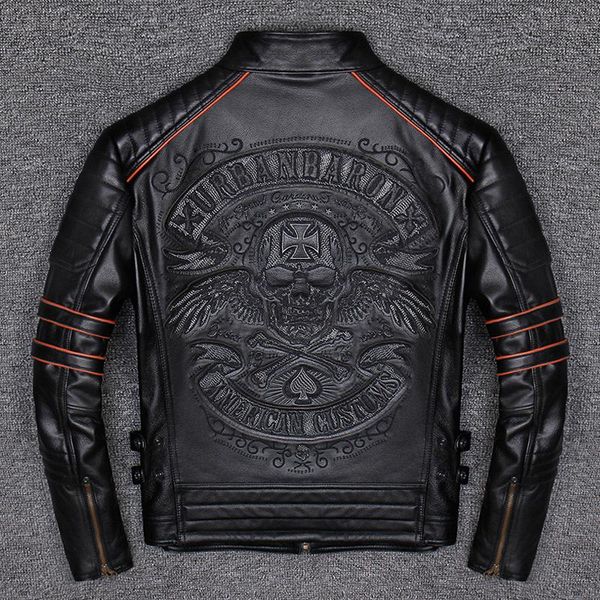 men's leather & faux spring autumn genuine jacket men embroidered skull casual motorcycle chaquetas hombre clothes korean 2021 wpy2482, Black
men's leather & faux spring autumn genuine jacket men embroidered skull casual motorcycle chaquetas hombre clothes korean 2021 wpy2482, Black