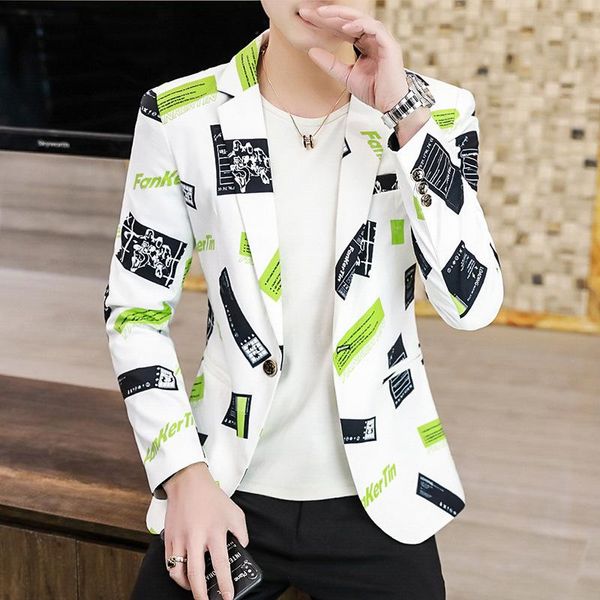 fashion single button printed business blazer men luxury formal slim fit wedding party suit male casual hombre clothing men's suits & b, White;black
fashion single button printed business blazer men luxury formal slim fit wedding party suit male casual hombre clothing men's suits & b, White;black