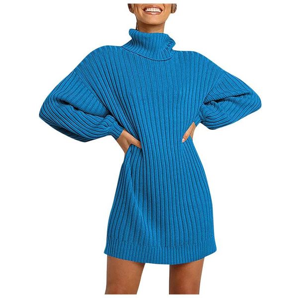 casual dresses women's turtleneck sweater female thick solid color loose mini dress long sleeve knitted bottoming shirt 2021, Black;gray
casual dresses women's turtleneck sweater female thick solid color loose mini dress long sleeve knitted bottoming shirt 2021, Black;gray