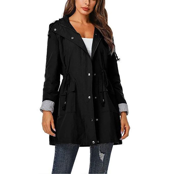 women's trench coats female coat contrast color long sleeve hooded jacket with drawstring for spring fall wind resistance and warmth, Tan;black
women's trench coats female coat contrast color long sleeve hooded jacket with drawstring for spring fall wind resistance and warmth, Tan;black