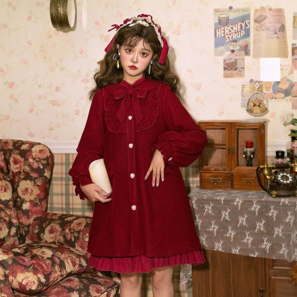 women's jackets autumn japanese lolita style woolen puff sleeve coat women heart button ruffles bow a-line girly kawaii christmas red o, Black;brown
women's jackets autumn japanese lolita style woolen puff sleeve coat women heart button ruffles bow a-line girly kawaii christmas red o, Black;brown