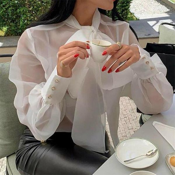 mesh sheer see through women shirts long sleeve fashion lace up bowknot transparent white female blusas
mesh sheer see through women shirts long sleeve fashion lace up bowknot transparent white female blusas