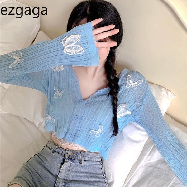 women's knits & tees ezgaga thin knitted cardigan women long sleeve v-neck butterfly korean chic female crop casual all-match swea, White
women's knits & tees ezgaga thin knitted cardigan women long sleeve v-neck butterfly korean chic female crop casual all-match swea, White