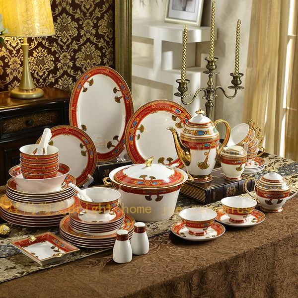 dishes & plates european-style 43pcs bone china tableware suit western /steak household ceramic wedding gifts
dishes & plates european-style 43pcs bone china tableware suit western /steak household ceramic wedding gifts