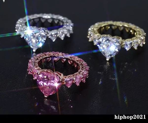 new diamond heart rings copper 14k gold plated iced out cubic zirconia rings hip hop fashion jewelry gift for women, Silver
new diamond heart rings copper 14k gold plated iced out cubic zirconia rings hip hop fashion jewelry gift for women, Silver