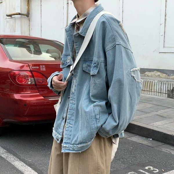 men's jackets 2021 solid color washed denim jacket spring autumn loose trend old versatile black blue coat korean couples college, Black;brown
men's jackets 2021 solid color washed denim jacket spring autumn loose trend old versatile black blue coat korean couples college, Black;brown