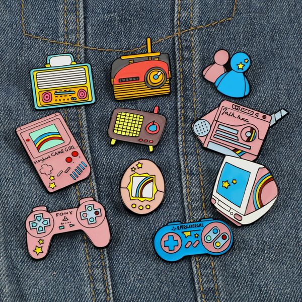 vintage game enamel pins collections 90s gamepad mobile phone tv jewelry brooches denim shirt badges lapel pin gifts for friends 10 colors, Blue
vintage game enamel pins collections 90s gamepad mobile phone tv jewelry brooches denim shirt badges lapel pin gifts for friends 10 colors, Blue