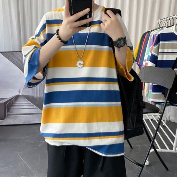 men's t-shirts rainbow yellow orange purple striped 3xl oversized summer couples tshirt short sleeve harajuku men korean fashion 2021 w, White;black
men's t-shirts rainbow yellow orange purple striped 3xl oversized summer couples tshirt short sleeve harajuku men korean fashion 2021 w, White;black