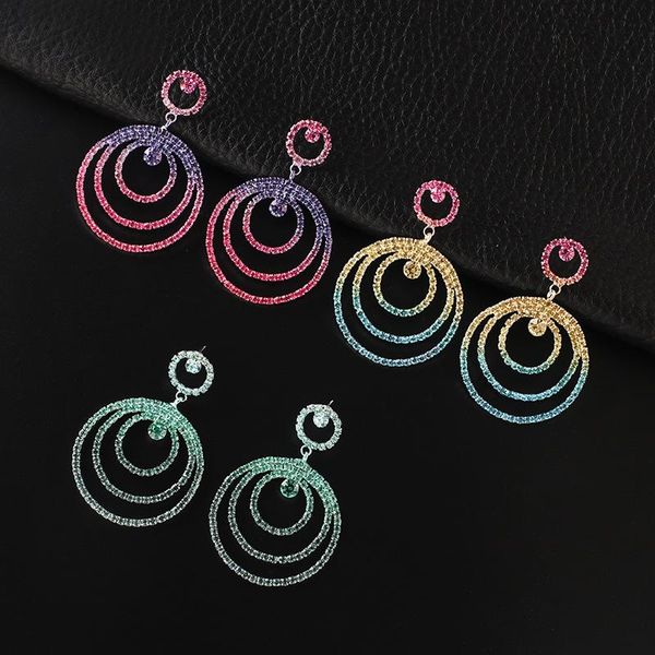 shining colorful rhinestone round pendant dangle earring luxury crystal circle drop earrings for women jewelry gift, Silver
shining colorful rhinestone round pendant dangle earring luxury crystal circle drop earrings for women jewelry gift, Silver