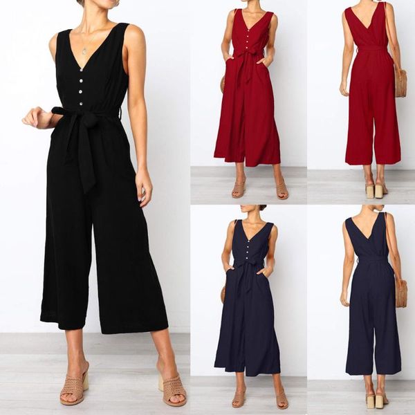 women's jumpsuits & rompers women sleeveless button backless high waisted wide playsuits beach elegant jumpsuit fashion for, Black;white
women's jumpsuits & rompers women sleeveless button backless high waisted wide playsuits beach elegant jumpsuit fashion for, Black;white