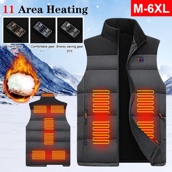 men's and women's usb heating vt, winter warm et, warm, zone 11, Black;white