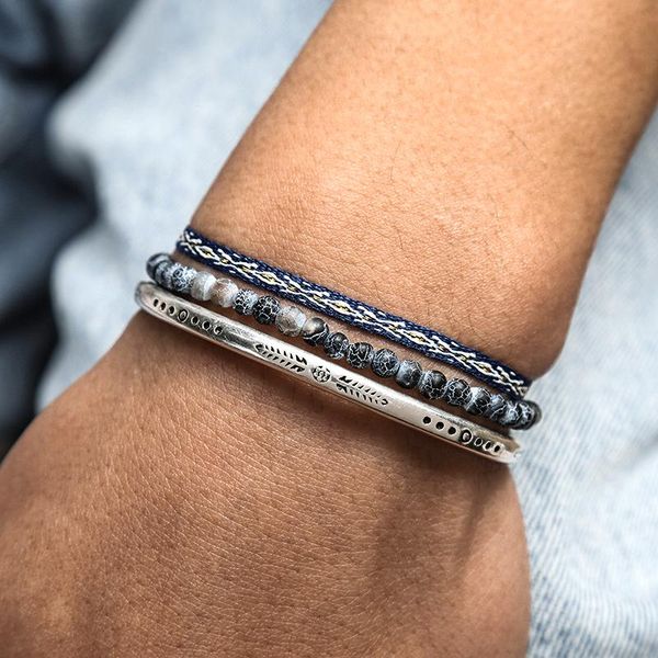 beaded, strands vintage silver color men's bracelet set natural lava stone energy beads bangle tibetan handmade weave knot rope jewelry, Black
beaded, strands vintage silver color men's bracelet set natural lava stone energy beads bangle tibetan handmade weave knot rope jewelry, Black