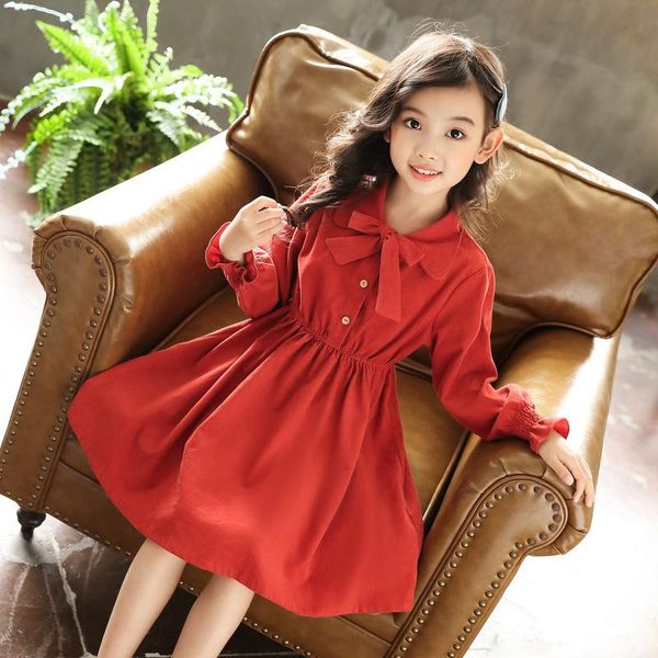 girl's dresses bow dress teenager girls clothing long sleeve fall elegant autumn toddler girl princess party spring 100% cotton, Red;yellow
girl's dresses bow dress teenager girls clothing long sleeve fall elegant autumn toddler girl princess party spring 100% cotton, Red;yellow